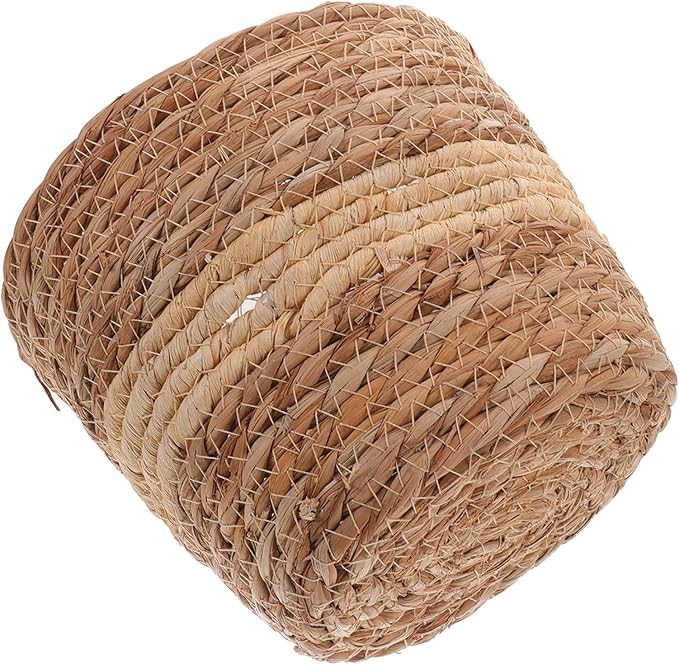 Veemoon Woven Plant Basket for Indoor Plants, Handwoven Seagrass Flower Planter with 18cm Diameter, Rustic Boho Style Decorative Pot for Home and Office Greenery
