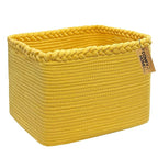 COMFY-HOMI Square Woven Cotton Rope Basket for Organizing, Gift Baskets for Handles, Empty Gift Baskets, Toy Basket for bins|13.5" x 11" x 9.5" home decor for Living Room, Bathroom