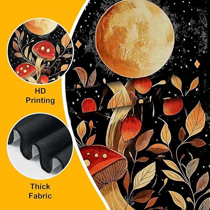 AOHMPT Pack of 2 Long Vertical Tapestry,Nature Landscape Tapestry with Serene Mountain River, Moon & Sun Motifs,Traditional Ink Painting Wall Art,Zen Aesthetic Wall Hanging for Living Room Bedroom Decor 13" W x 51" H"