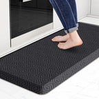 Mattitude 4/5 Inch Thick Kitchen Mat Cushioned Anti-Fatigue Floor Mat Water Resistant Non-Slip Mats and Rugs Standing and Comfort Desk Mats for House Sink Office Laundry (Black, 17.3"x39")