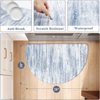 KIMODE Anti Fatigue Mats for Kitchen Floor 18"x28", Farmhouse Half Circle Kitchen Rug, Cushioned Kitchen Floor Mat Non Skid, Memory Foam Kitchen Mat for Laundry Office Sink Desk Blue
