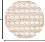 SAFAVIEH Natural Fiber Collection Area Rug - 6' Round, Ivory & Natural, Rustic Farmhouse Style, Handmade Jute & Wool, Ideal for The Living Room, Bedroom, Dining Room (NF511A-6R)
