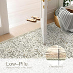 9×12 Washable Large Area Rugs for Living Room, Floral Soft Rug Non Slip Stain Resistant Carpet for Bedroom Dining Room Kitchen Farmhouse Home Decor，Beige Multi 061