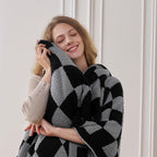 Joiedomi Twin Blanket for Couch Bed, Checkered Knitted Blankets Gifts for Women Mom Girls, Cozy Cute Soft Throw Home Room Decor Aesthetic Women Mothers Birthday Gifts 60x80 Inches