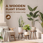 Bamworld Plant Stands Indoor 3 Pack Single Plant Stand for Multiple Plants Corner Plant Stool Wooden Plant Stands for Patio Garden Balcony Living Room Bedroom(Brown)