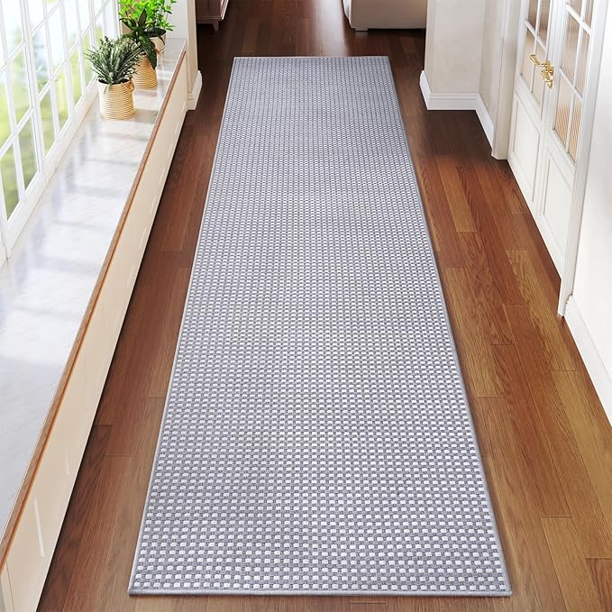 Boho 2x8 ft Runners for Hallways Extra Long Woven Washable Kitchen Runner Mat Rugs Non Slip, Soft Entryway Laundry Hall Floor Runner Carpet for Indoor Backdoor Bedroom Hallway Living Room, Gray