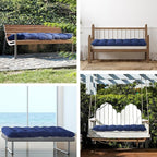 Outdoor Bench Cushion, 59x18x5 Inch, Waterproof Bench Cushion for Outdoor/Indoor Furniture, Tufted Patio Bench Seat Cushion, Fade Resistant Outdoor Cushions for Porch Swing Couch, Navy Blue