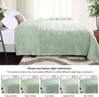 Superior Fleece Boho Jacquard Blanket, Decorative Blankets for Bedroom, Sofa, Fuzzy, Plush, Fluffy, Soft, Cute Room Decor, Beautiful Cover, Comfort Essentials, Arctic Collection, Twin, Sea Foam