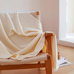 Simple&Opulence Cotton Muslin Throw Blanket 4 Layers for Bed, Couch, Woven Gauze Blanket with Tassels, Soft Lightweight Cozy Pre-Washed Breathable Farmhouse Decoration for All-Season(White)