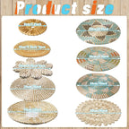 11 Pcs Boho Hanging Wall Basket Decor Handmade Woven Basket Wall Decorative Boho Wicker Baskets Placemats Round Farmhouse Bulrush Art for Rustic Home Decorations Christmas Gift(Bright)
