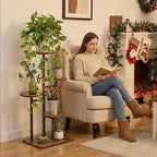 4 Tier Plant Stand Indoor, Tiered Plant Stands for Indoor Plants Multiple, Corner Flower Stand for Living Room, Multi-Layer Vintage Design Plant Shelf