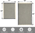 MIULEE Set of 2 Waffle Bathroom Rugs, Boho Bath Rugs Non Slip Washable, Super Absorbent Bath Mats, Ultra Soft Rubber Backed Shower Mats for Bathroom Floor, Tub, Dark Grey & Yellow, 17"x24"+18"x30"