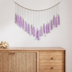 EOBTAIN Purple Macrame Wall Hanging Large Tassel Garland Decor,Bohemian Tapestry for Bedroom Living Room,Boho Wall Pediments Girls Nursery Dorm Home Wall Decoration,Birthday Party Gift for Women