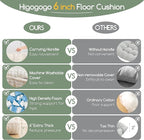 6" Washable Floor Pillow Cushion for Adults, Meditation Cushion Pillow, Removable Tufted Blended Corduroy Cover, Large Square Floor Sitting for Tatami Living Room or Yoga, 22x22 Inch, Machine Washable
