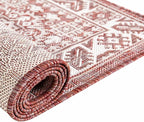 Rugs.com Outdoor Aztec Collection Rug – 5x7 Rust Red Flatweave-Pile Rug Perfect for Living Rooms, Large Dining Rooms, Open Floorplans