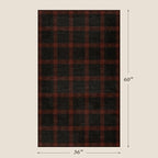 JTJ 3x5 Retro Buffalo Plaid Outdoor Rug - Front Door Mat Indoor Entrance, Non Slip Washable Rug for Kitchen, Living Room and Fireplace,Washable Easy Jute Red and Black Fall & Holiday Decor
