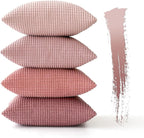 MIULEE Aesthetic Pink Spring Decorative Pillow Covers 18x18 Inch Set of 4 Valentine Romantic Sweet Cute Soft Throw Pillows Coquette Home Decor Corduroy Couch Pillowcases for Sofa Living Room Bed