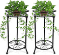2 Pack Plant Stand Indoor Outdoor,20.3'' 2-Tier Metal Tall Plant Stands,Flower Pot Holder, Plant Rack, Display Shelf for Home Garden Office Patio Balcony