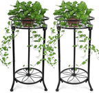 2 Pack Plant Stand Indoor Outdoor,20.3'' 2-Tier Metal Tall Plant Stands,Flower Pot Holder, Plant Rack, Display Shelf for Home Garden Office Patio Balcony