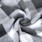 MACEVIA Flannel Fleece Throw Blanket for Couch, Buffalo Plaid Blanket Gray and White, Lightweight Cozy Soft Blanket for Bed Sofa 260GSM, Suitable for All Seasons (Gray White Checkered,60x50inches)