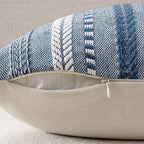 ANRODUO Pack of 2 Boho Throw Pillow Covers 26x26 Inch Farmhouse Decorative Couch Pillow Cases Jacquard Cushion Cover Neutral Accent Pillows of Bed Sofa Bedroom Living Room Home Decor, Navy Blue