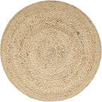 REDEARTH · Jute Circular Pouf Ottoman - Braided Pouffe Accent Sitting Round Footrest for Living Room, Bedroom, Nursery, kidsroom, Patio, Gym; 100% Jute Set of 2 (19.5"X19.5"X14"; Jute Natural)