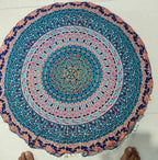 INDIAN CRAFT CASTLE ICC Large Hippie Mandala Floor Pillow Cover - Cushion Cover - Pouf Cover Round Bohemian Yoga Decor Floor Cushion Case- 32" Brown