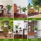 Plant Stand Indoor,2 Pack Single Plant Tables Indoor,Planter Stand,Multi-purpose Plant Shelf for Living Room Balcony Garden Patio Office,Walnut