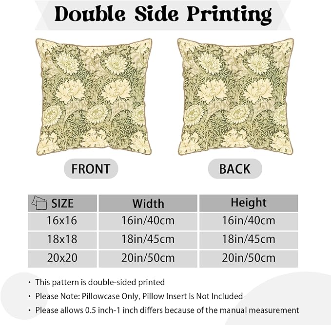 KSLIDS Vintage Green Flowers Soft Velvet Throw Pillow Covers Set of 2 Floral Plant Leaves Decorative Pillow Covers 18x18 Inch Chinoiserie Retro Pillow Case for Sofa Couch Bedroom Farmhouse Home Decor