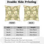 KSLIDS Vintage Green Flowers Soft Velvet Throw Pillow Covers Set of 2 Floral Plant Leaves Decorative Pillow Covers 18x18 Inch Chinoiserie Retro Pillow Case for Sofa Couch Bedroom Farmhouse Home Decor