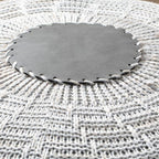 English Home Large Ottoman Foot Stool, Knitted Foot Rest, Round Pouf Chair, Modern Living Room Furniture Bean Bag, Room Decor, Bedroom Footstool, Boho Pouffe, Home Decor Poof, 20" W x 15" H, Gray
