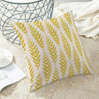 BETGINY Yellow Boho Pillow Covers 18 x 18 Inch Pack of 2, Bohemian Ethnic Herringbone Pattern Decorative Throw Pillow Covers Vintage Linen Farmhouse Outdoor Pillowcase for Bedroom Home Sofa Decor