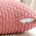 MIULEE Aesthetic Pink Decorative Throw Pillow Covers for Couch Living Room 18x18 Inch Set of 4 Cute Soft Cushion Covers Corduroy Pillowcases Spring Coquette Room Decor for Bed Sofa Room, Blush Rose