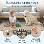 GarveeHome Easy Jute Rug 9x12 Washable Rugs for Living Room Farmhouse Solid Border Outdoor Rug for Patio Non-Slip No Shed Jute Rugs Solid Hand-Woven Carpet for Dining Room Office Backyard, Natural