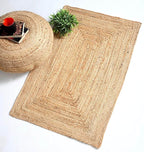 MDS Pack of 1 Handwoven Braided Jute Area Rug 2x4 Rectangular - 100% Natural Burlap Reversible Accent Rugs for Home Decor, Living Room, Doormat, Kitchen, Entryway Rug, Rustic, Farmhouse (2'x4')