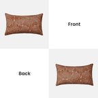 AELS Boho Decorative Textured Lumbar Pillow Covers 12x20, Modern Mid Century Rainbow Tufted Lumbar Pillow Case, Farmhouse Rustic Geometric Woven Cushion Case for Bed Couch Sofa, Burnt Orange
