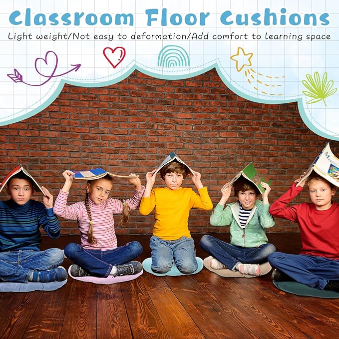 Tinideya 24 Pcs Round Floor Cushions Floor Pillows Meditation Seat Pillows Flexible Seating for Adults Kids, Chair Cushions for Classroom, Nursery, Living Room, Yoga(Small 11.8 Inch,Multi Color)