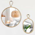 Boho Mirror for Wall Decor - Gold Metal Framed Boho Bedroom Decor - 12 inch