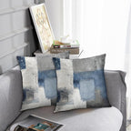 Emvency Set of 2 Blue White and Gray Throw Pillow Covers Modern Abstract Painting Decorative Sofa Pillow Cases Home Decor Standard Square 20x20 Inches Pillowcases