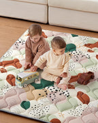 Blissful Diary Baby Play Mats for Floor, 59x59 Inch Thicker Foam Playmats for Babies and Toddlers, Soft Cushioning Baby Playpen Mat, Modern Abstract