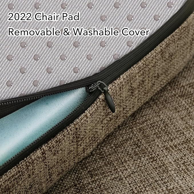 Tromlycs Round Chair Seat Cushion Pad 16 inch for Circle Stool Chairs Non Slip Decorative Foam Cushion Pillow, 1 Piece, 16 x 16 inches, Nature Linen