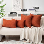MIULEE Pack of 2 Rust Throw Pillow Covers 20x20 Inch Soft Chenille Pillow Covers for Sofa Living Room Couch Solid Dyed Cases