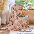 Boho Butterfly Throw Blanket 50"x60" Couch Blanket,100% Cotton Reversible Soft Breathable Lightweight Spring Decorative Blankets with Tassels for Sofa Bed Decor All Season