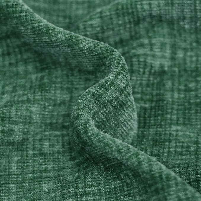 CaliTime Christmas Throw Pillow Covers Decorative 12 X 20 Inches Pack of 2 Cozy Chenille Cushion Cases for Couch Sofa Bed Living Room Home Dark Green