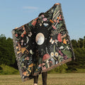 Woven Throw Blanket Moon Plant Boho Chic Decor Reversible Cute Cotton Boho Throw Blanket Witchy Throws Blankets with Tassels Moonlit Garden Blankets Bohemian Room Decor Luxury Christmas Throws 51”x59”