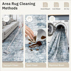 Area Rug 6x9 Abstract Rugs for Living Room 6 x 9 Washable Rugs Blue Non Slip Low Pile Rugs for Bedroom Dining Room Foldable Thin