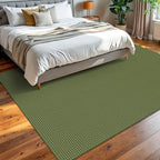 KOZYFLY Washable Area Rug 6x9 ft Rubber Backed Non Slip Rugs for Living Room Braided Cotton Bedroom Rug Woven Office Rugs Indoor Floor Carpets for Dining Bedroom Living Room, Bright Green/Earthy Green