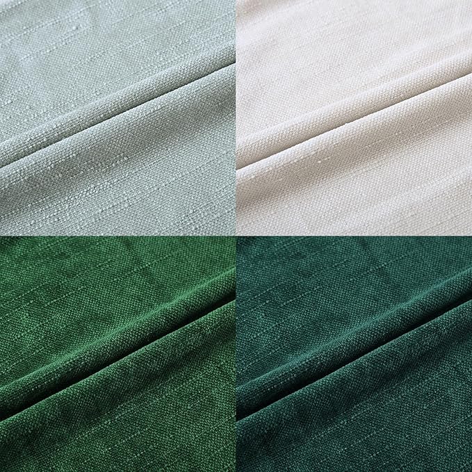 Set of 4 Soft Textured Decorative Throw Pillow Covers 20x20 Inch Cozy Farmhouse Cushion Cover Square Accent Pillow Cases for Bed Couch Sofa Living Room, White Aqua Green