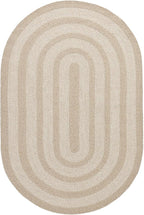 DEXI Jute Area Rug Natural Fiber 6x9 Oval, Woven Braided Durable Farmhouse Design Rugs for Living Room, Bedroom Dinning Room Office Outdoor Patio, Beige