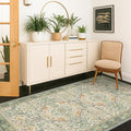 Large Entryway Rugs Indoor - 3x6 Sage Washable Soft Area Rugs for Kitchen, Bedroom Bedside, Living Room, Door Mat Indoor Entrance, Hallway, Beige Woodland Flowers, Non Slip Stain Resistant Low Pile